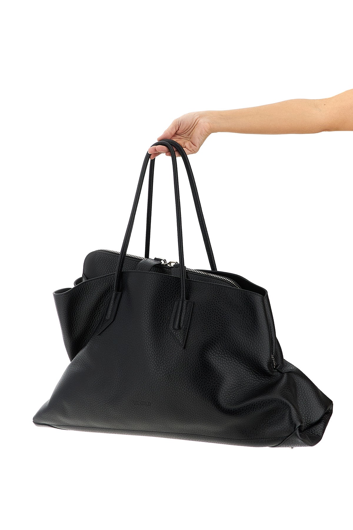 la passeggiata large shoulder bag in grain-effect leather