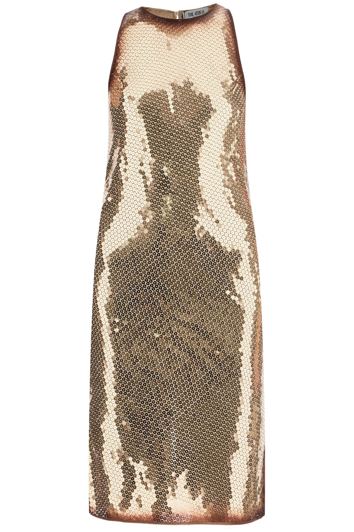 gold sequin mini dress without sleeves