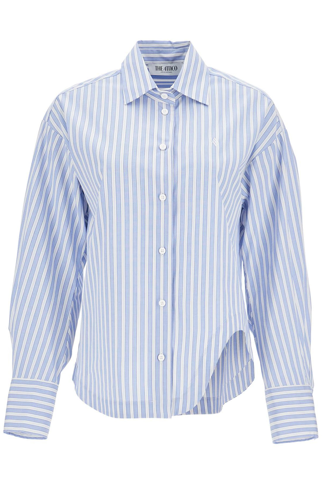 blue and white striped oversized cotton shirt