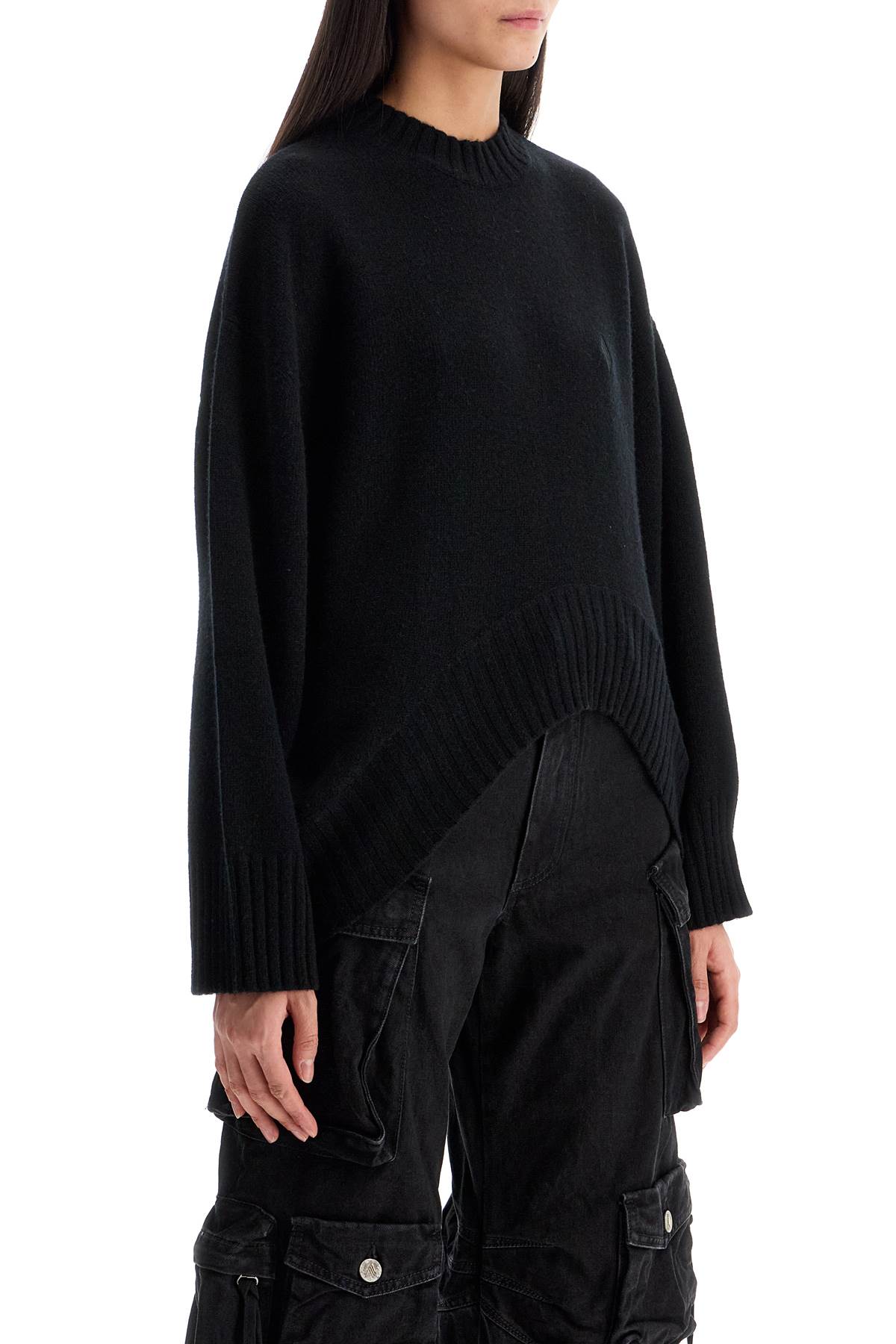 asymmetric wool and cashmere pullover