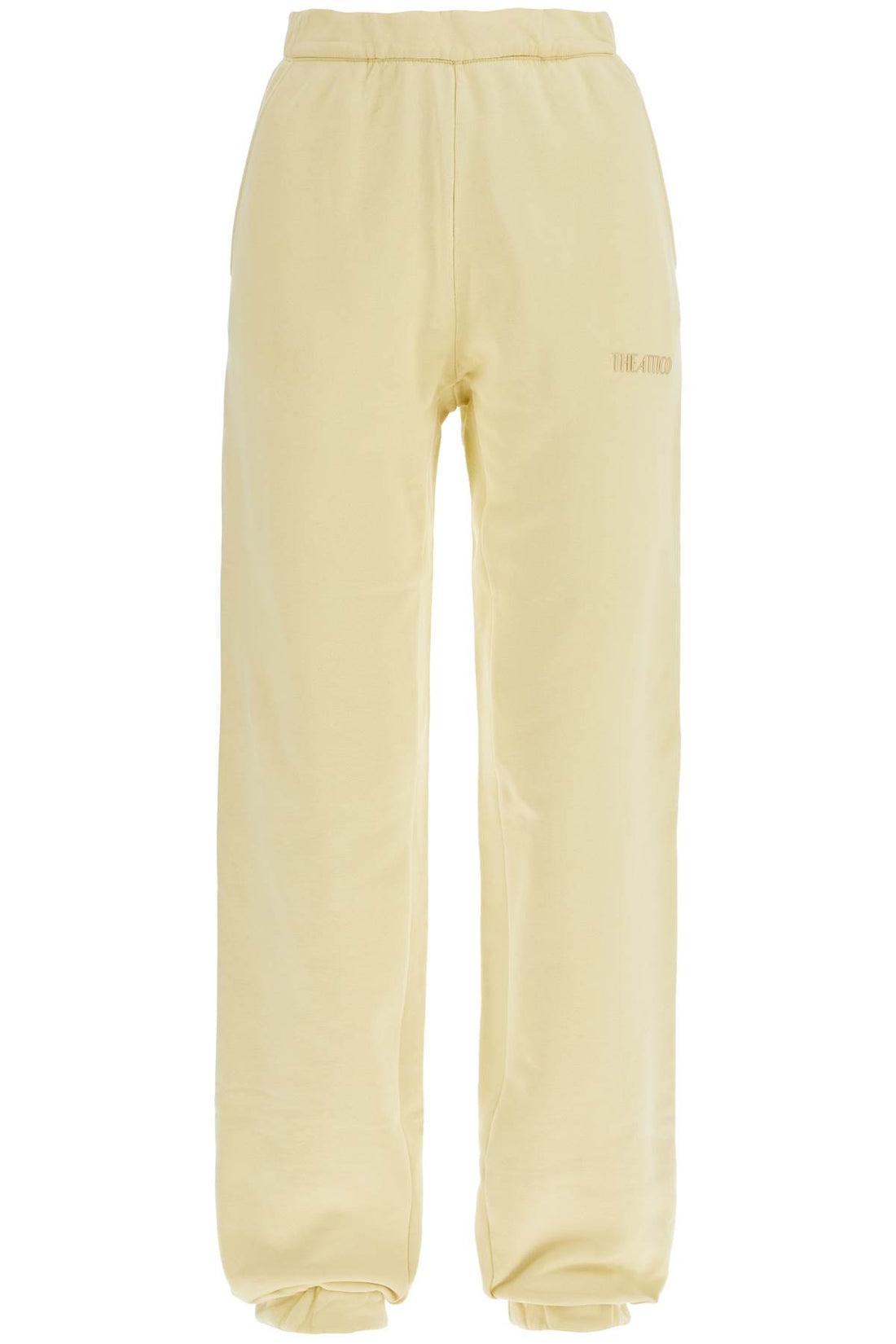 high waist loose yellow cotton pants