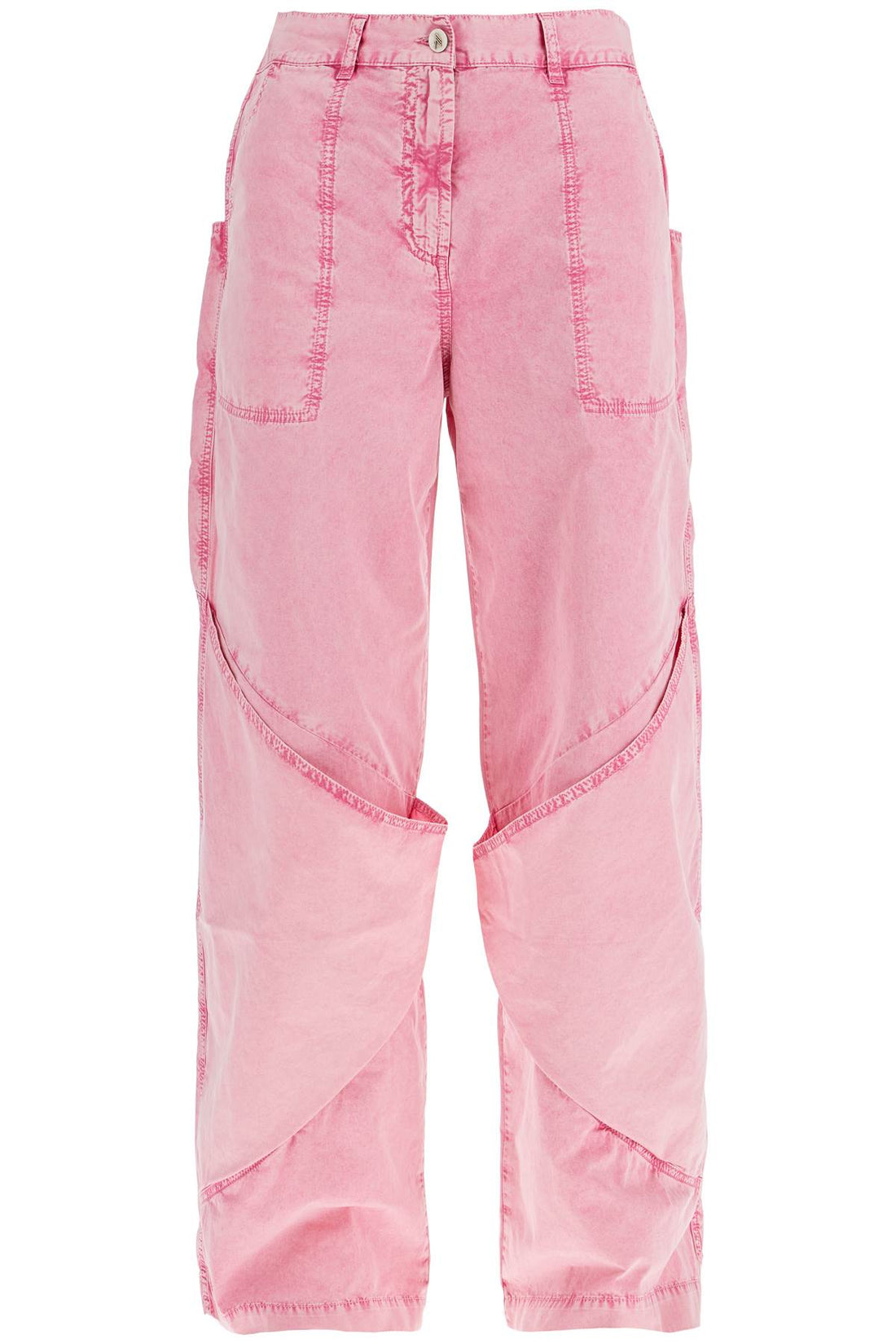 high-waisted loose fit pink palazzo pants in cotton