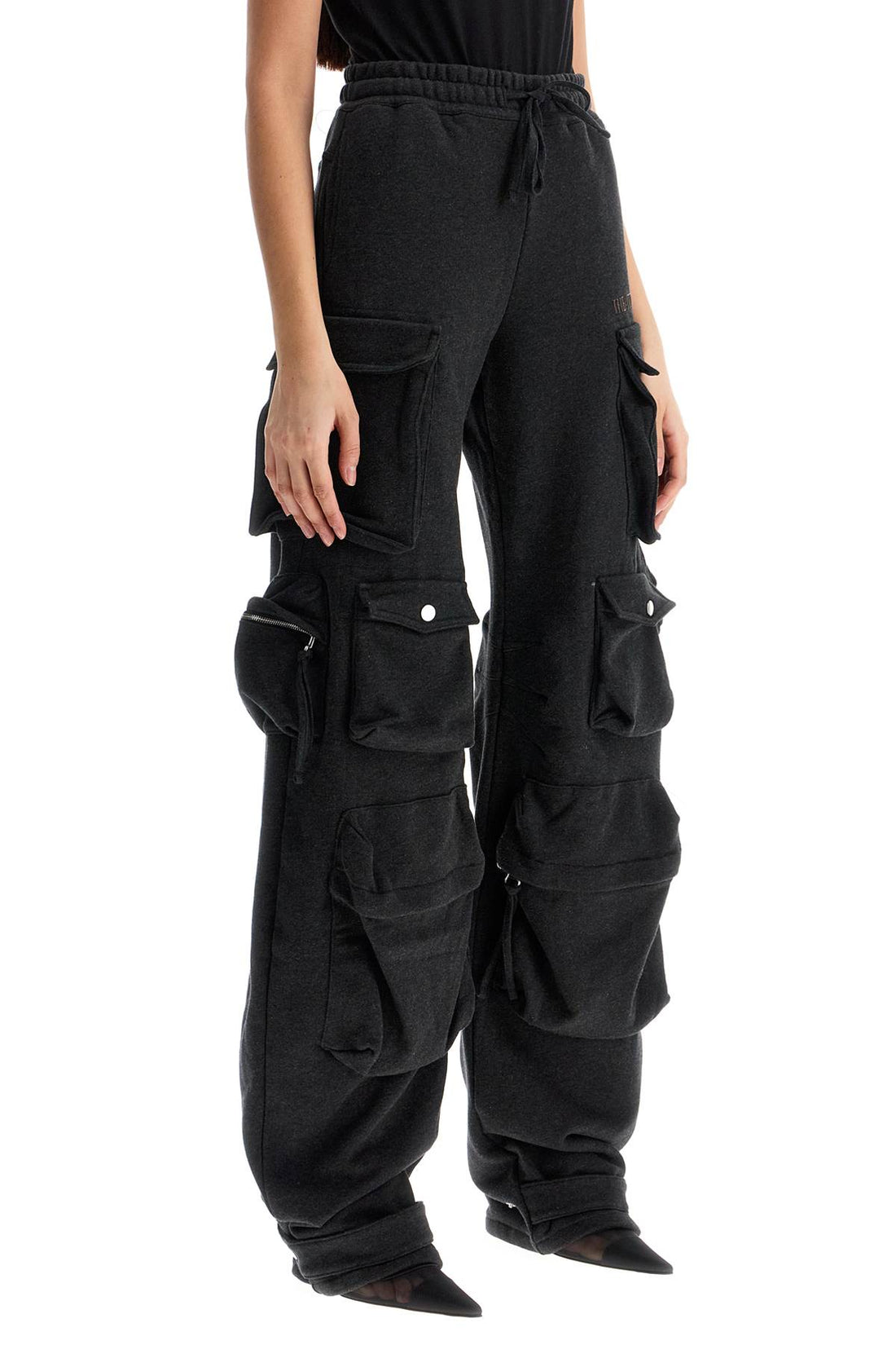 high-waisted loose black fade cotton pants