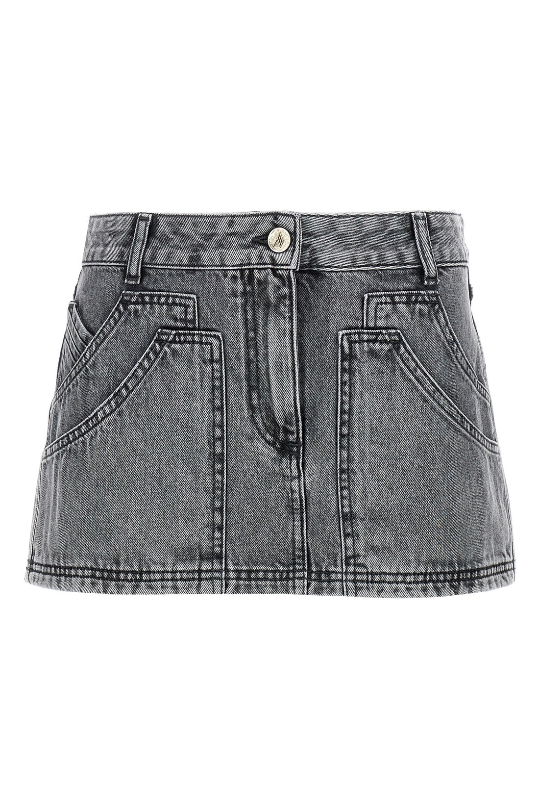 THE ATTICO 42 cotton denim mini skirt