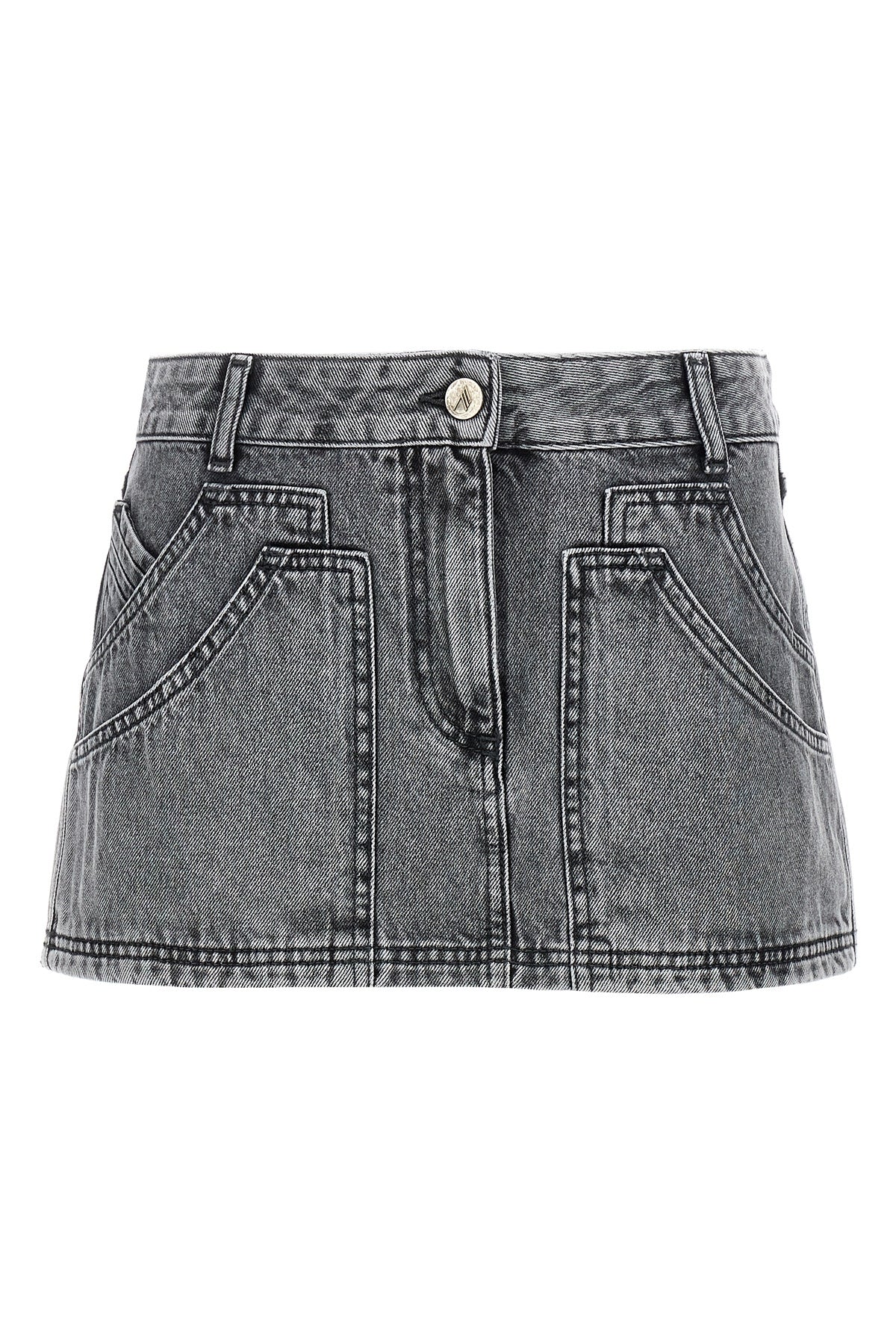 cotton denim mini skirt