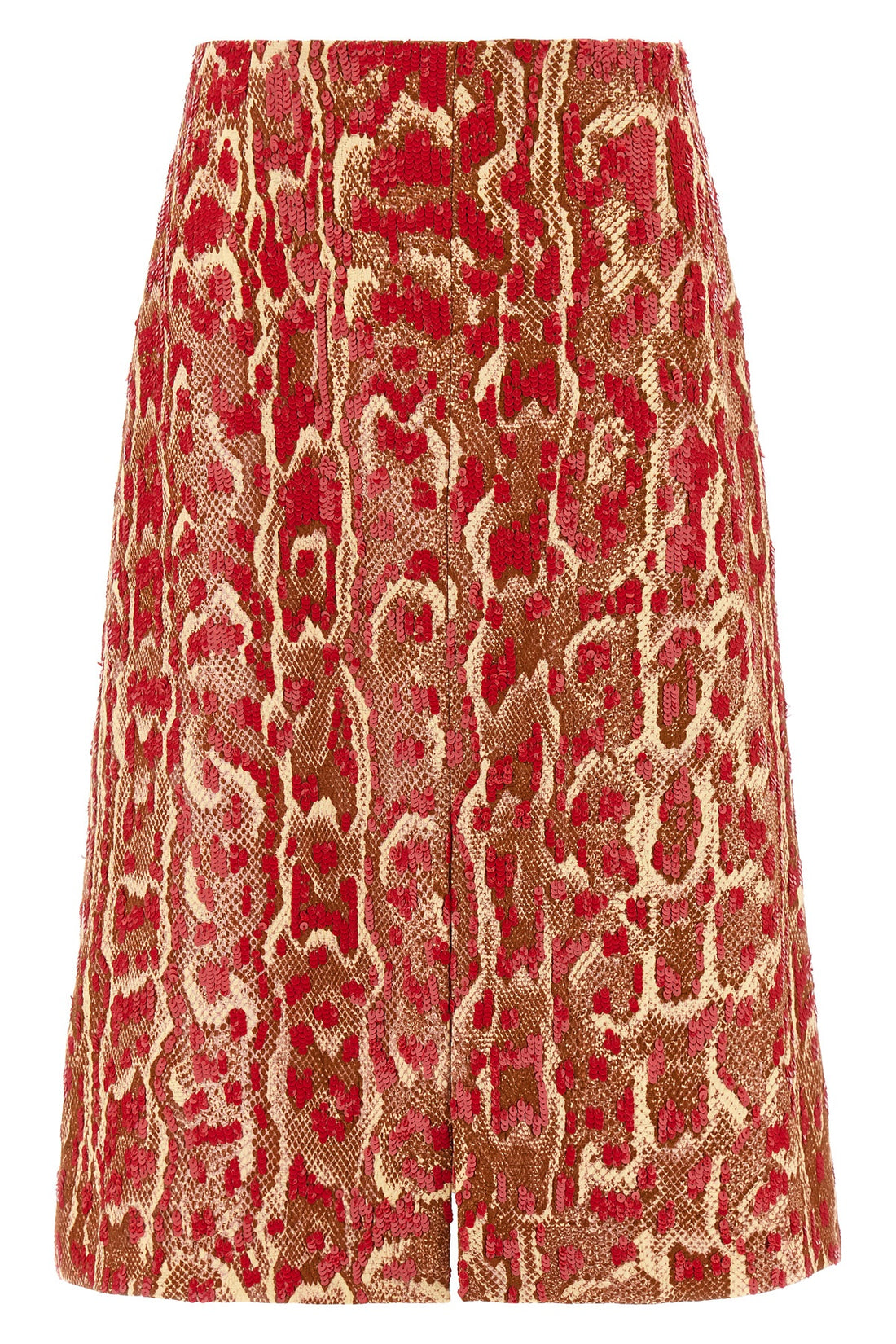 DRIES VAN NOTEN 36 shera bis midi skirt in cotton blend and snake print viscose
