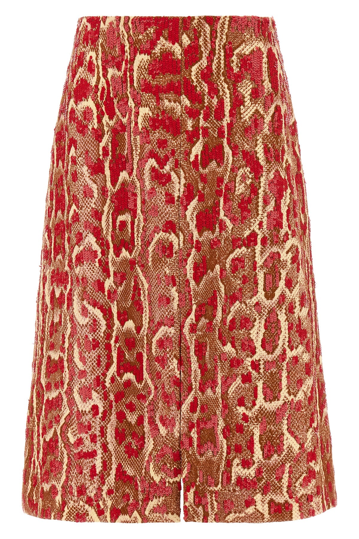 shera bis midi skirt in cotton blend and snake print viscose