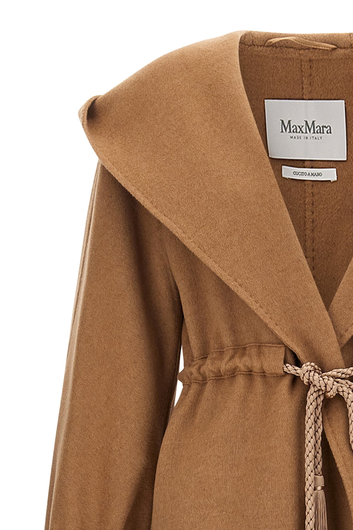 long natalin coat in pure camel drap double drap