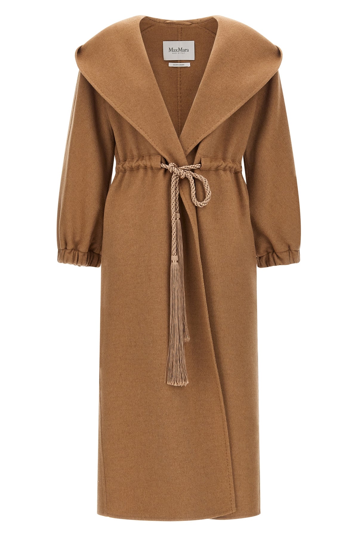 long natalin coat in pure camel drap double drap