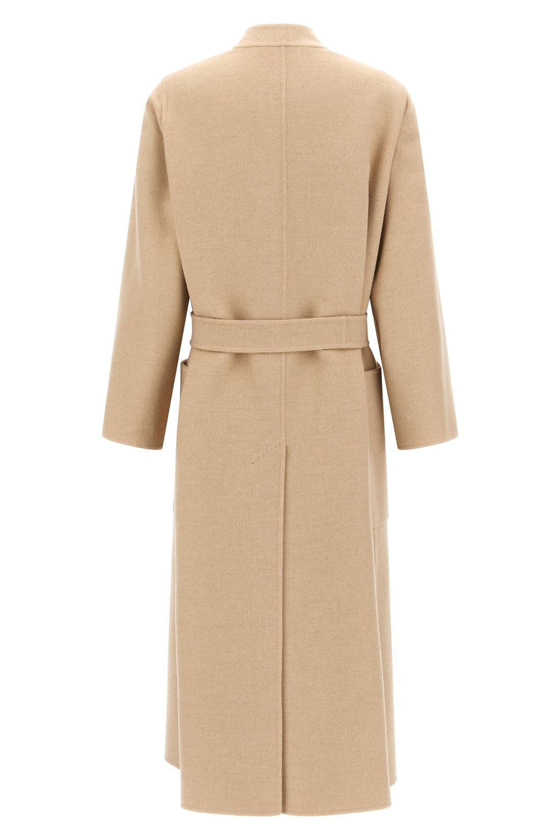 MAX MARA 38 long vezzoso coat in double drap of pure albino camel