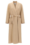 long vezzoso coat in double drap of pure albino camel