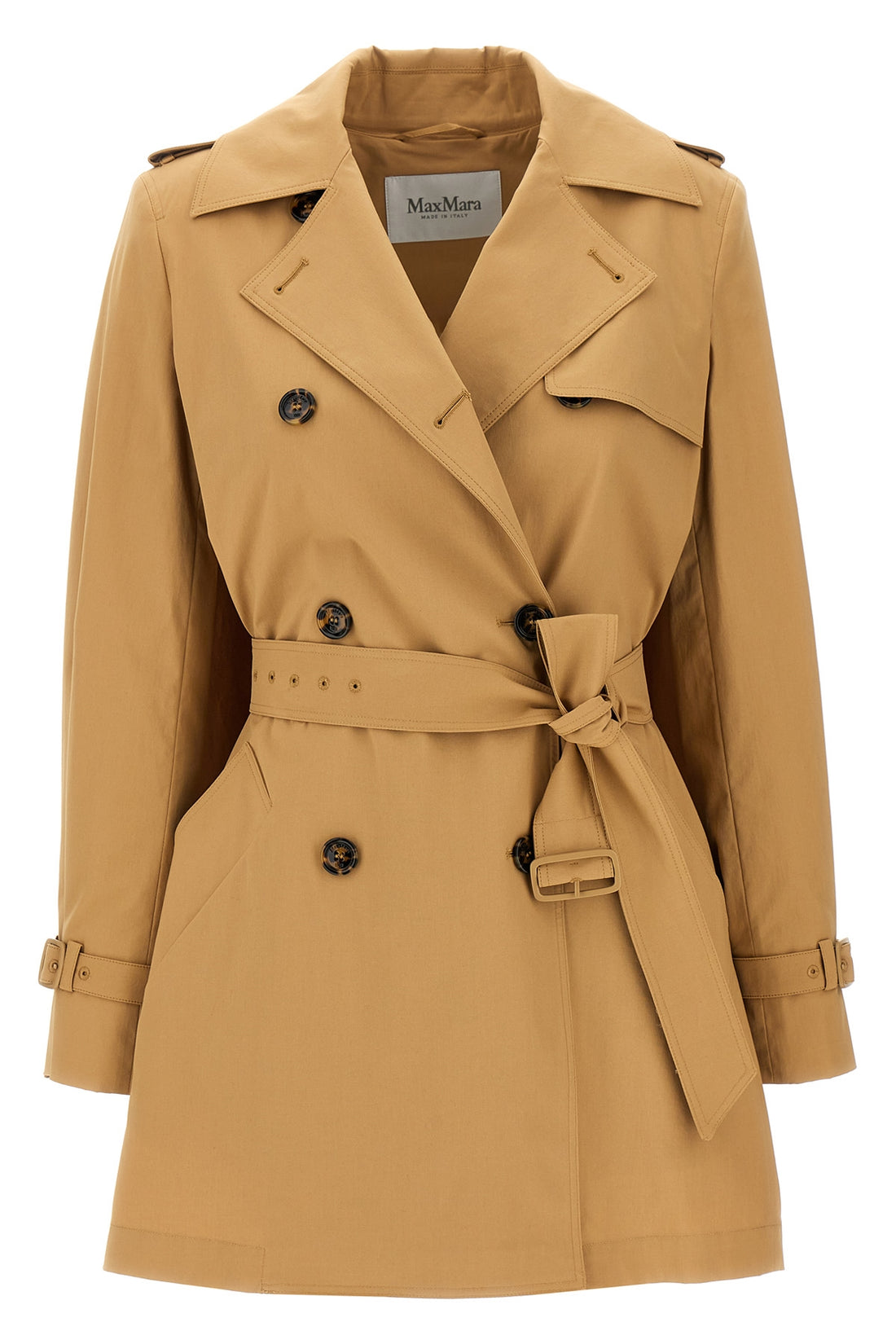 MAX MARA 38 landa raincoat in heavy stretch cotton teardrop canvas