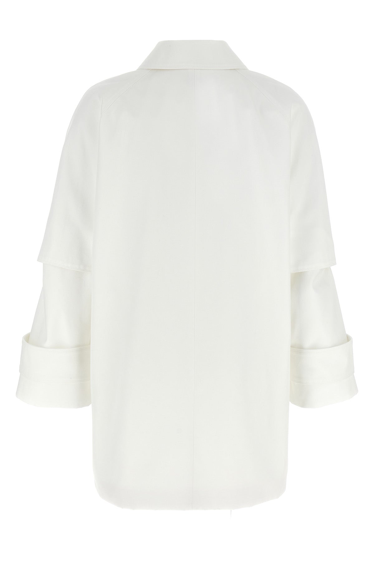 short baba single-breasted trench coat in heavy waterproof cotton gabardine