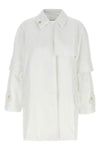 short baba single-breasted trench coat in heavy waterproof cotton gabardine