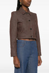 carpa blazer in pure cotton denim effect fabric