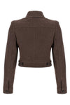 carpa blazer in pure cotton denim effect fabric