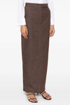 long pianosa denim-effect cotton skirt
