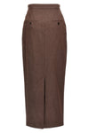 long pianosa denim-effect cotton skirt