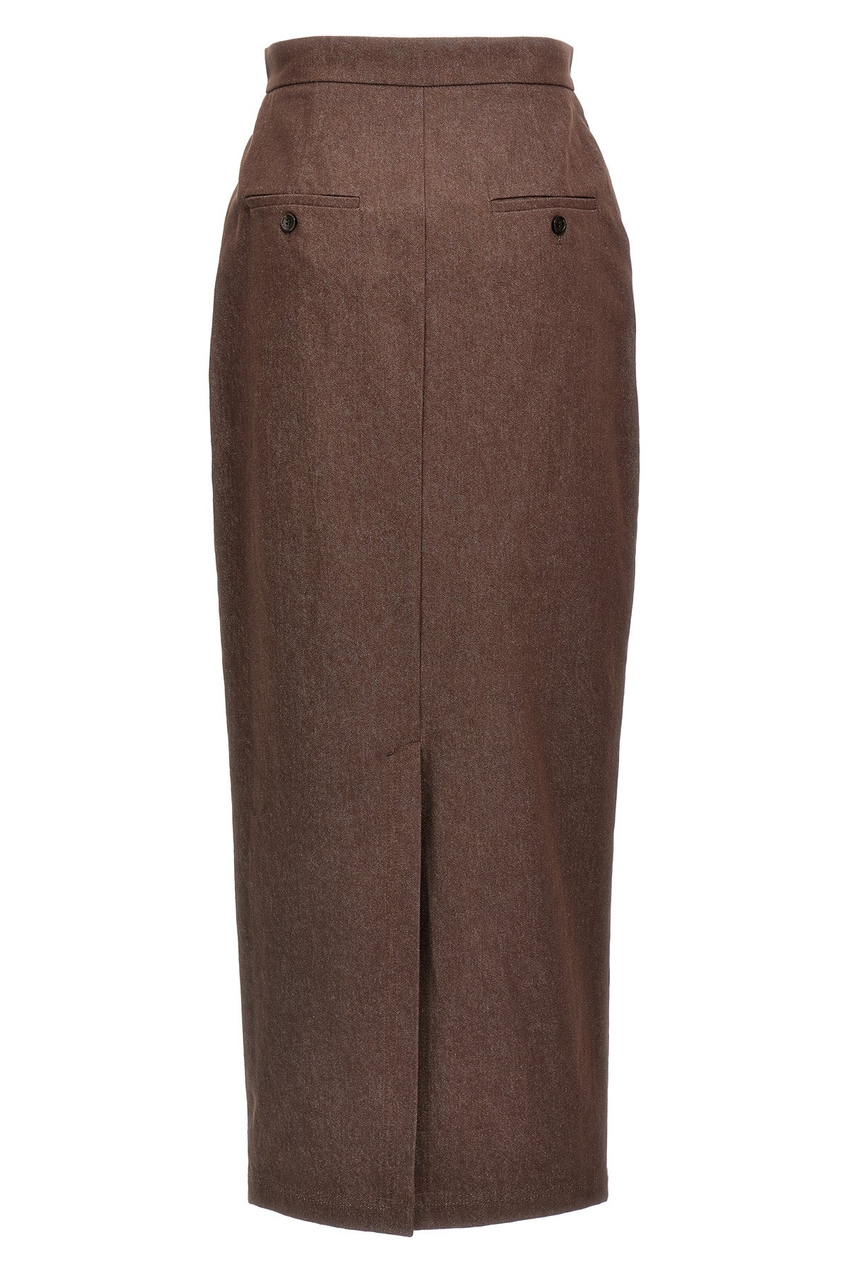 long pianosa denim-effect cotton skirt