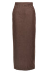 long pianosa denim-effect cotton skirt
