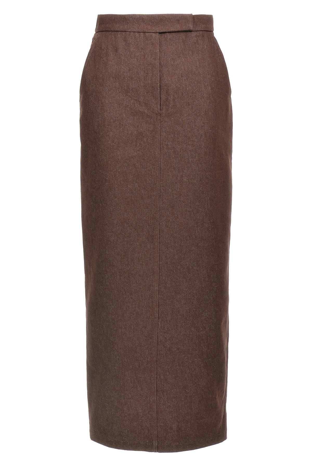 long pianosa denim-effect cotton skirt