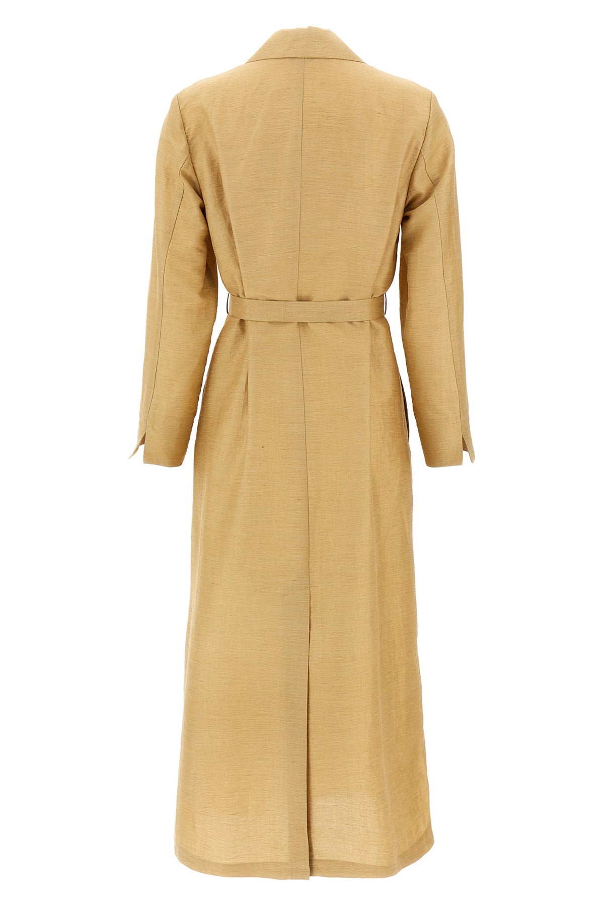 meandro robe style coat in linen and silk blend