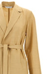 meandro robe style coat in linen and silk blend