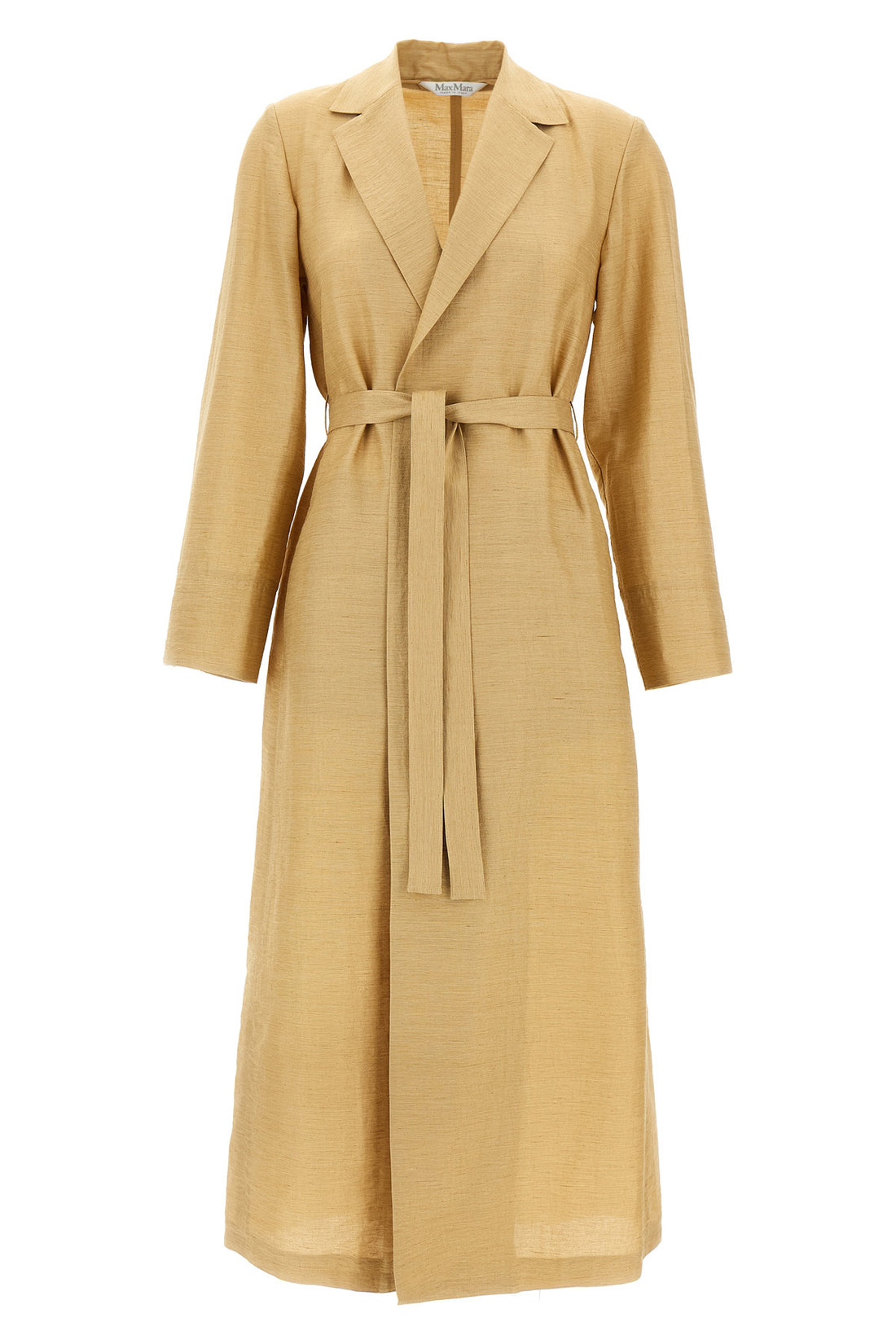 MAX MARA 42 meandro robe style coat in linen and silk blend