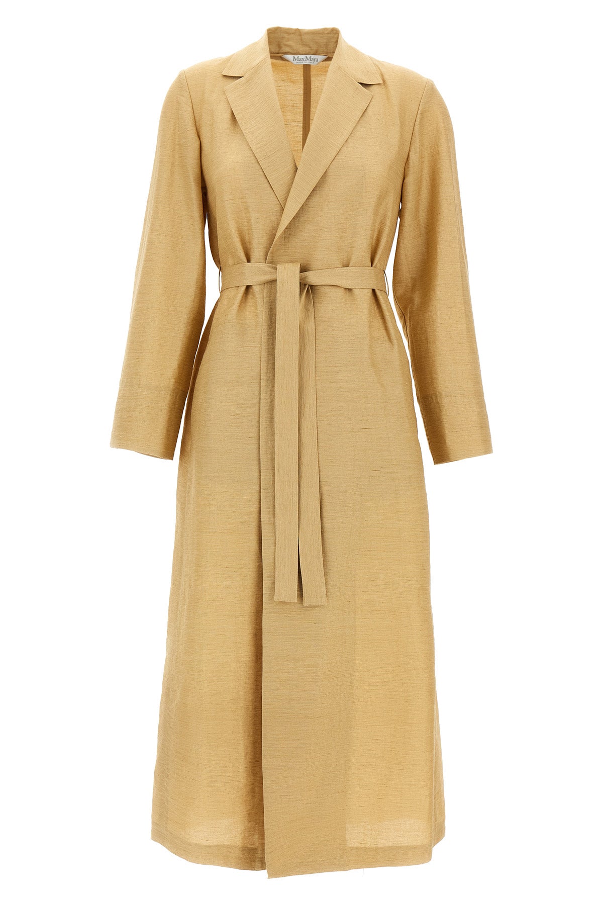 meandro robe style coat in linen and silk blend