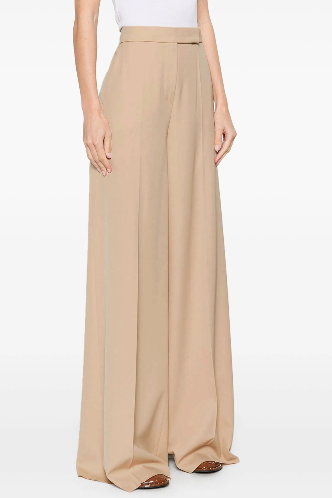 MAX MARA 40 high-waisted ninfa wool gabardine pants