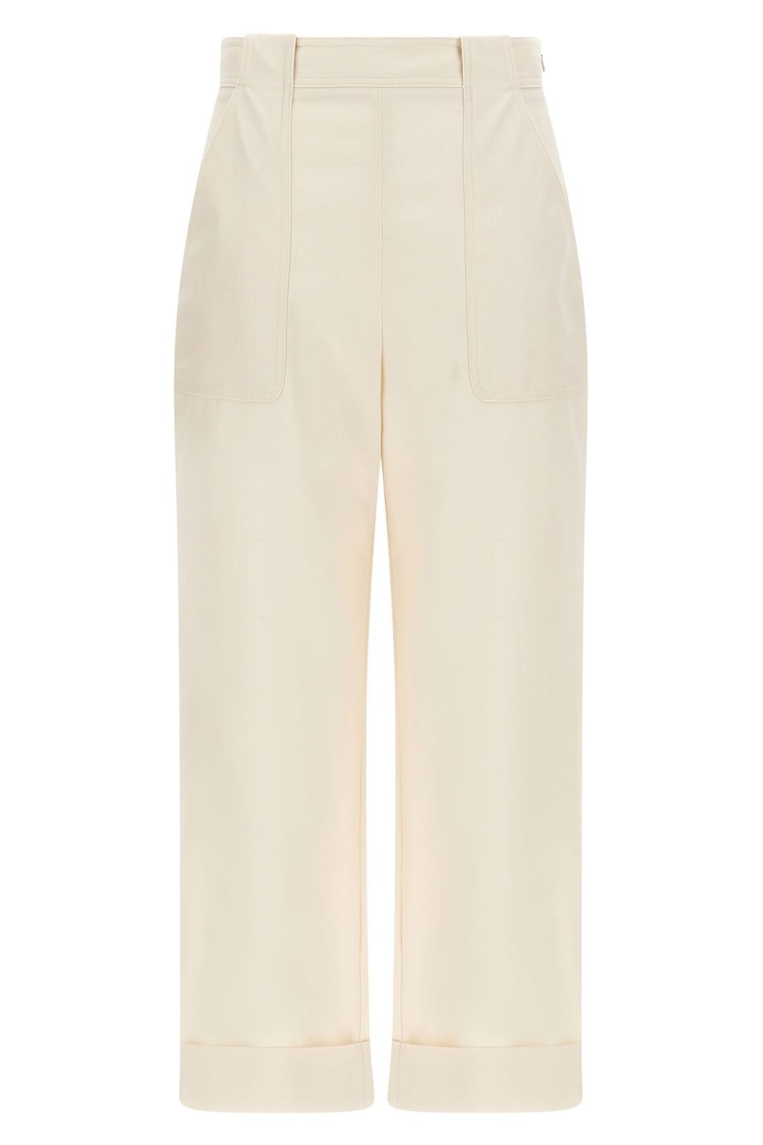 MAX MARA 42 high-waisted palio cotton gabardine trousers
