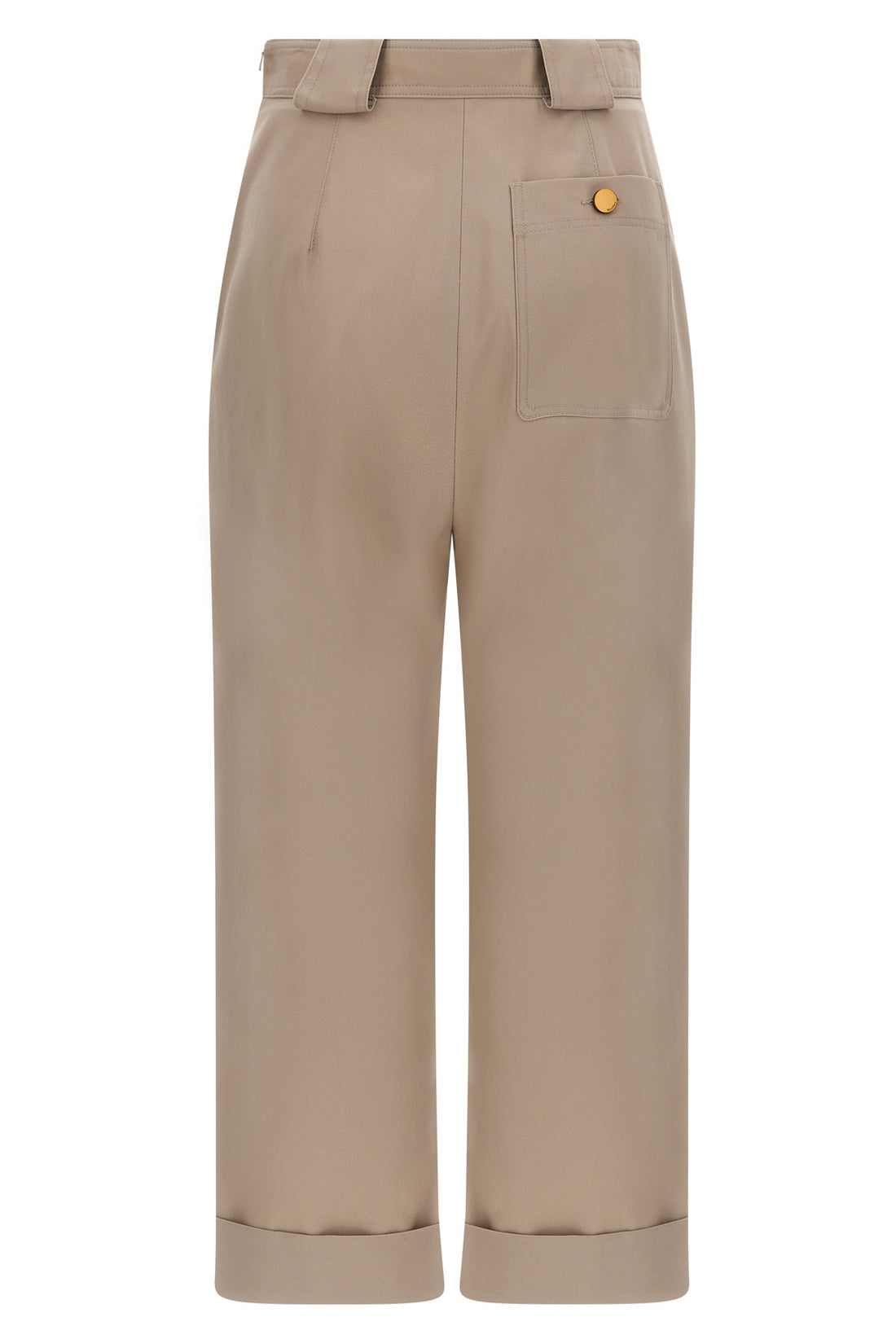 MAX MARA 40 high-waisted palio cotton gabardine trousers