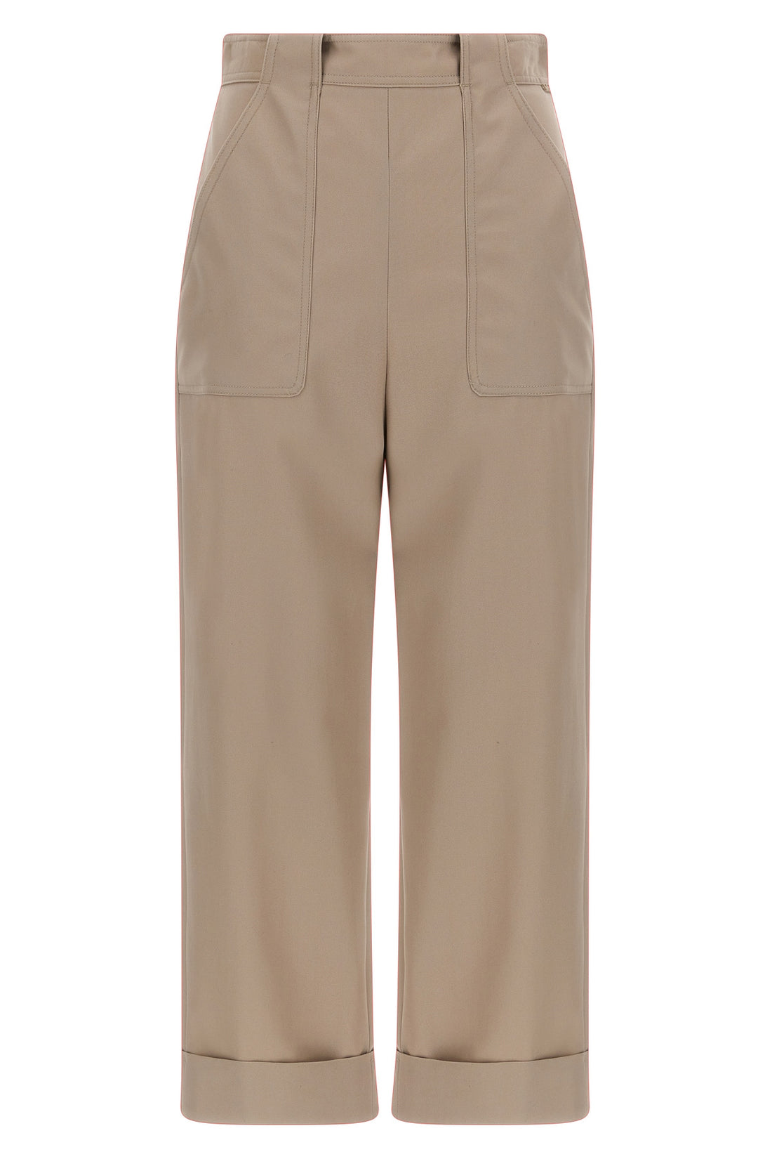MAX MARA 40 high-waisted palio cotton gabardine trousers