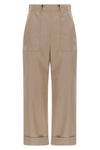 high-waisted palio cotton gabardine trousers