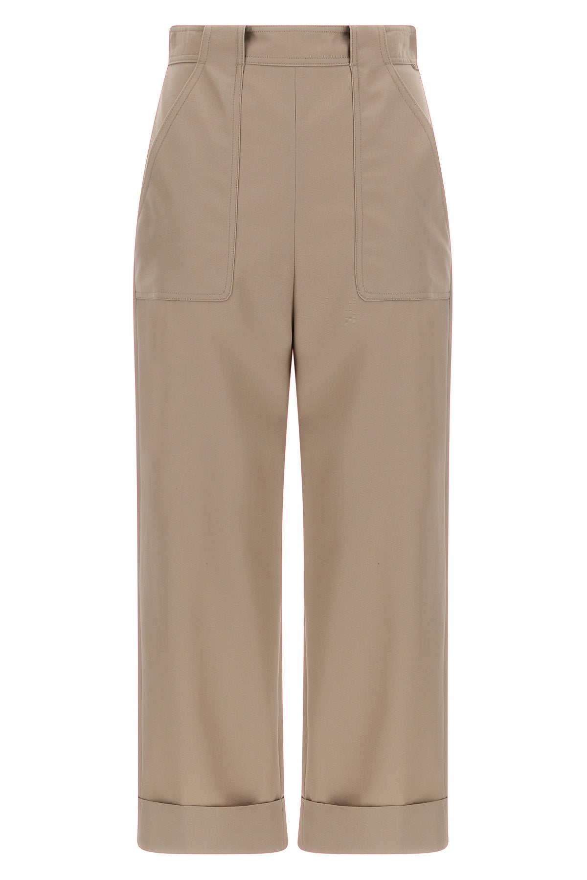 high-waisted palio cotton gabardine trousers