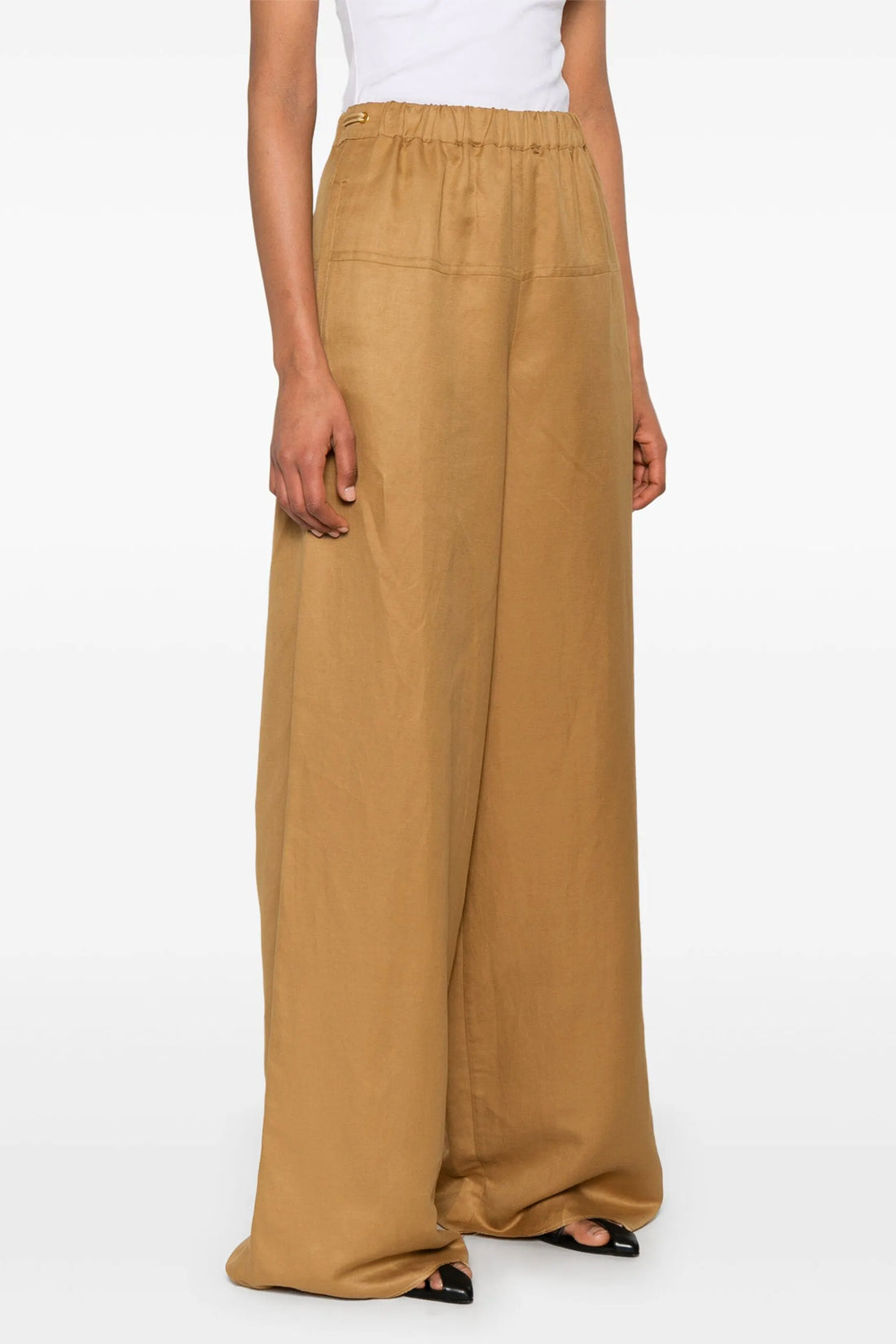 MAX MARA 36 onore pants in linen twill and washed silk