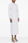long balzac dress in stretch cotton twill