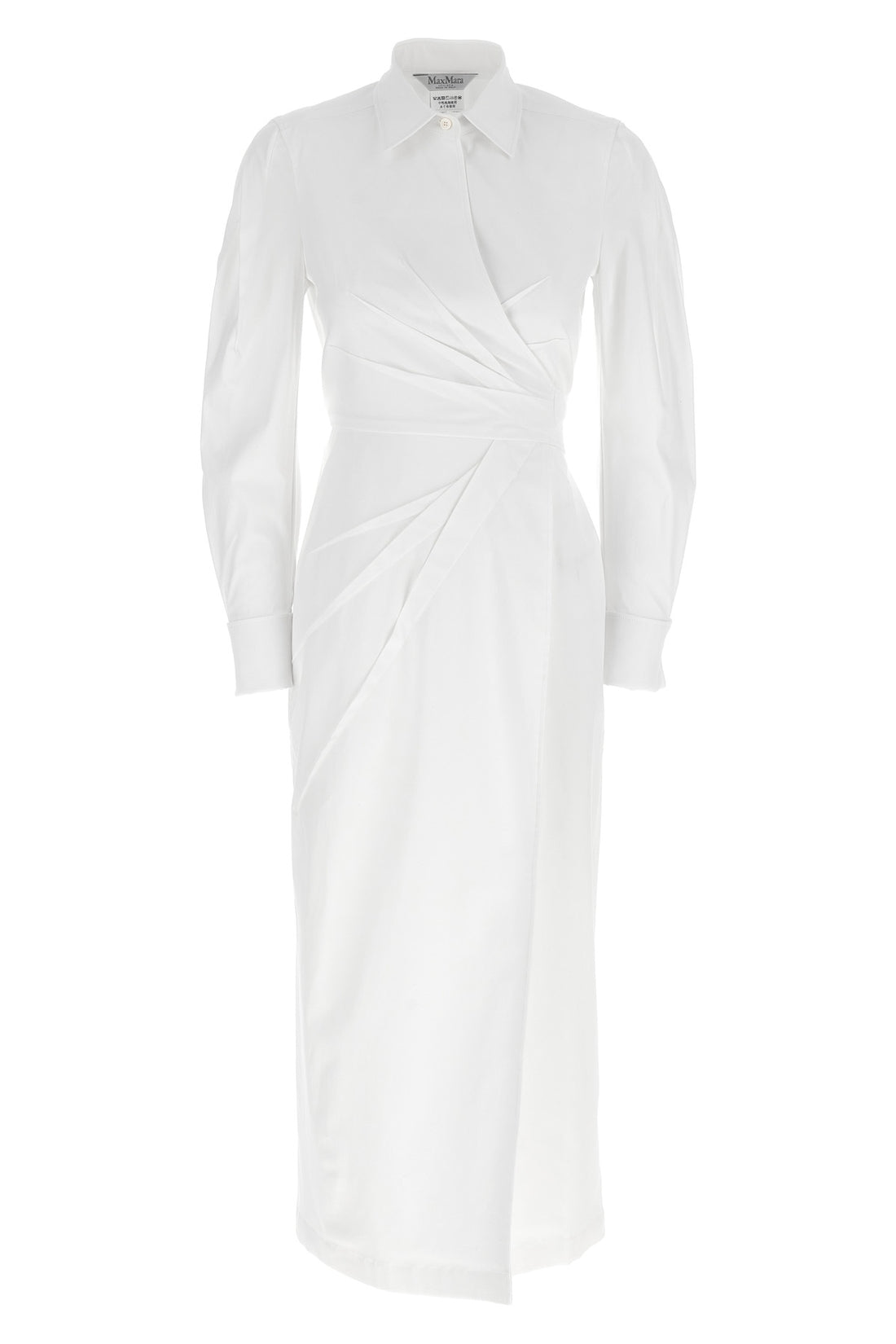 MAX MARA 38 long balzac dress in stretch cotton twill