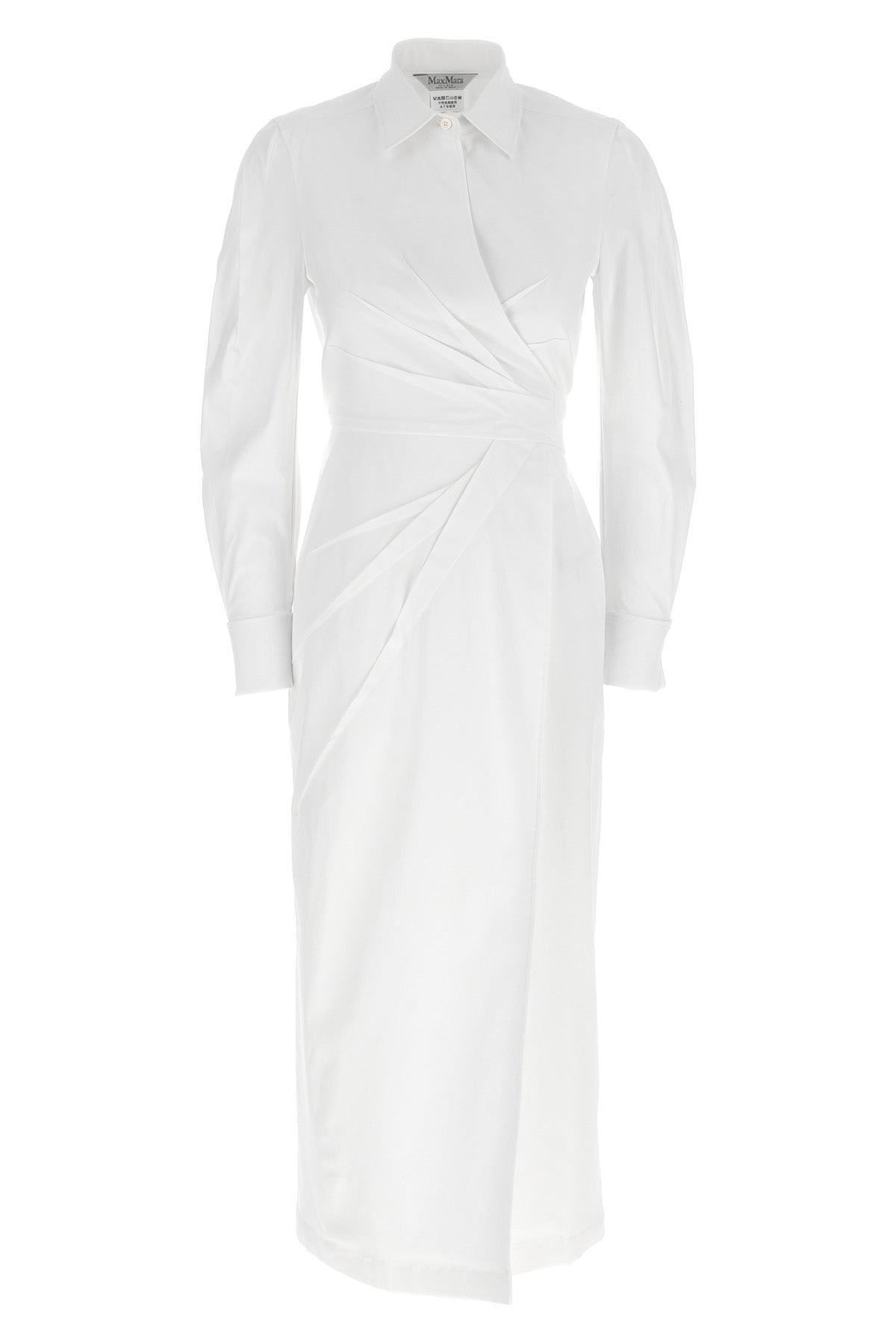 long balzac dress in stretch cotton twill