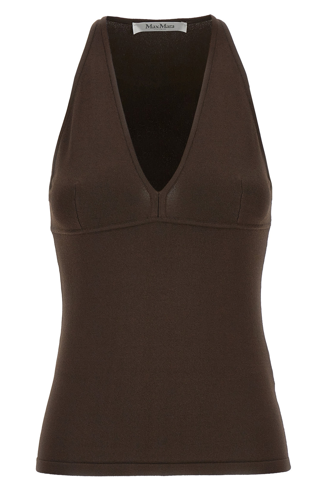 MAX MARA L armida1234 top in stretch viscose crêpe yarn worked in fabric stitch