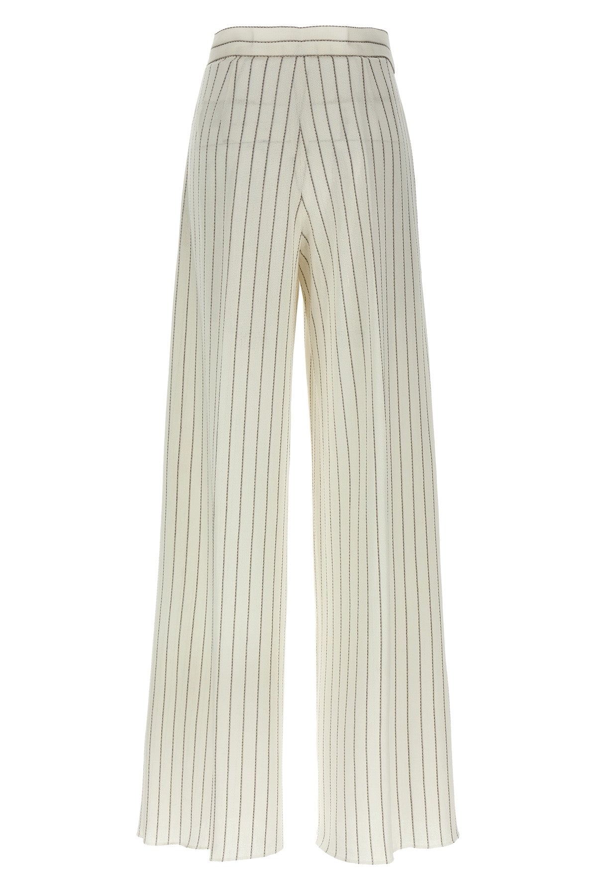clarion pants in pinstriped cotton and linen blend