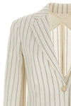 jadi single-breasted blazer in cotton and linen blend