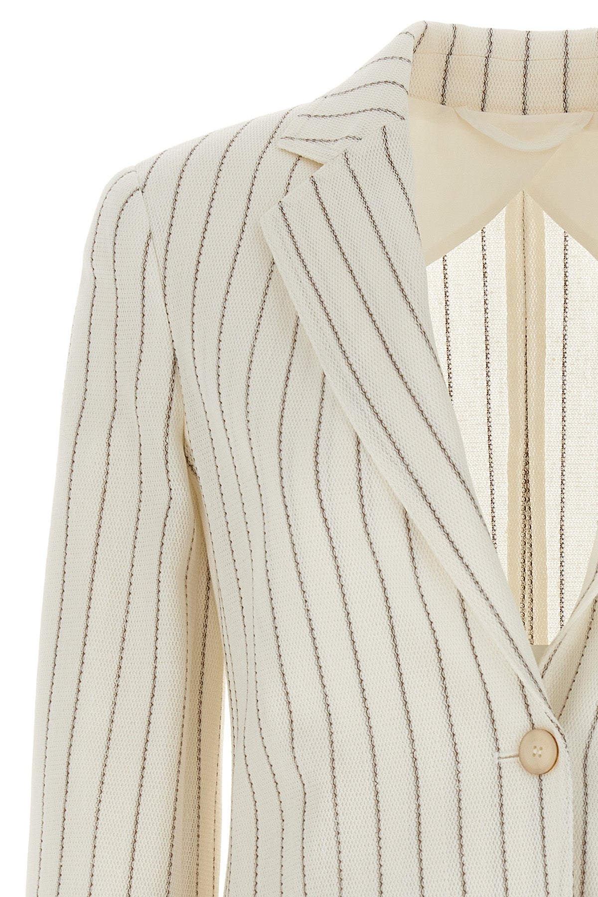 jadi single-breasted blazer in cotton and linen blend