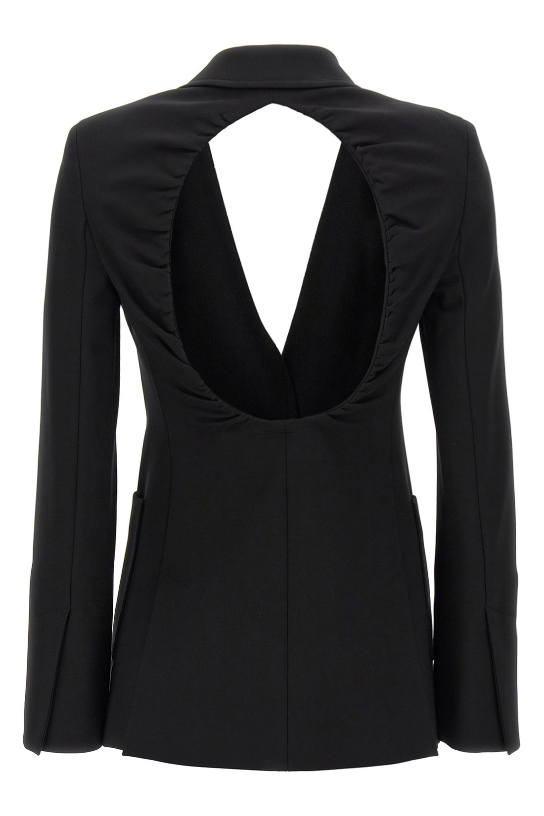 MAX MARA 42 anagni single-breasted blazer in compact stretch viscose jersey