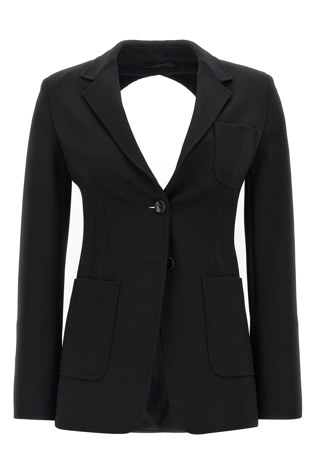 anagni single-breasted blazer in compact stretch viscose jersey