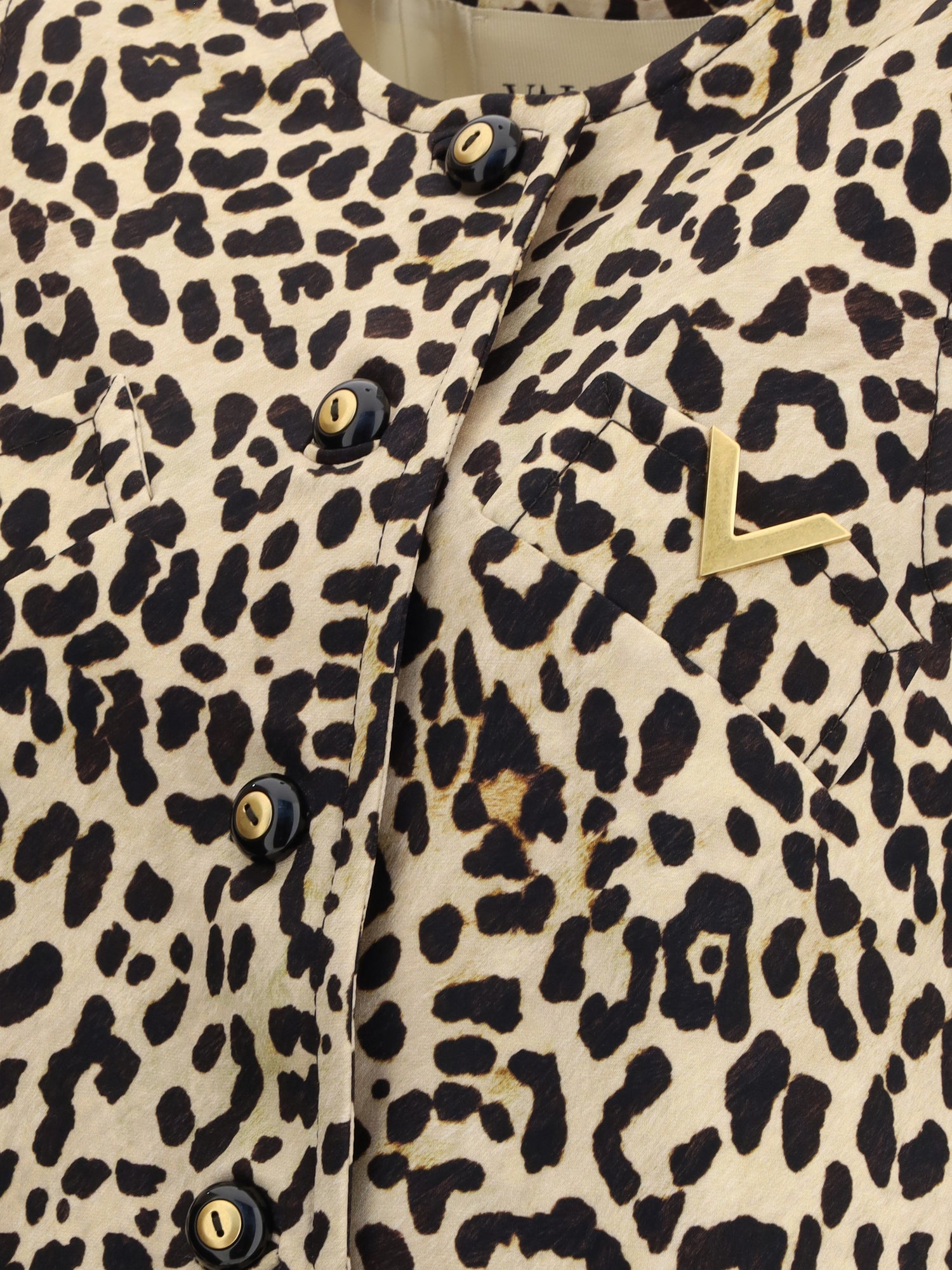 VALENTINO 40 leopard-print long vest