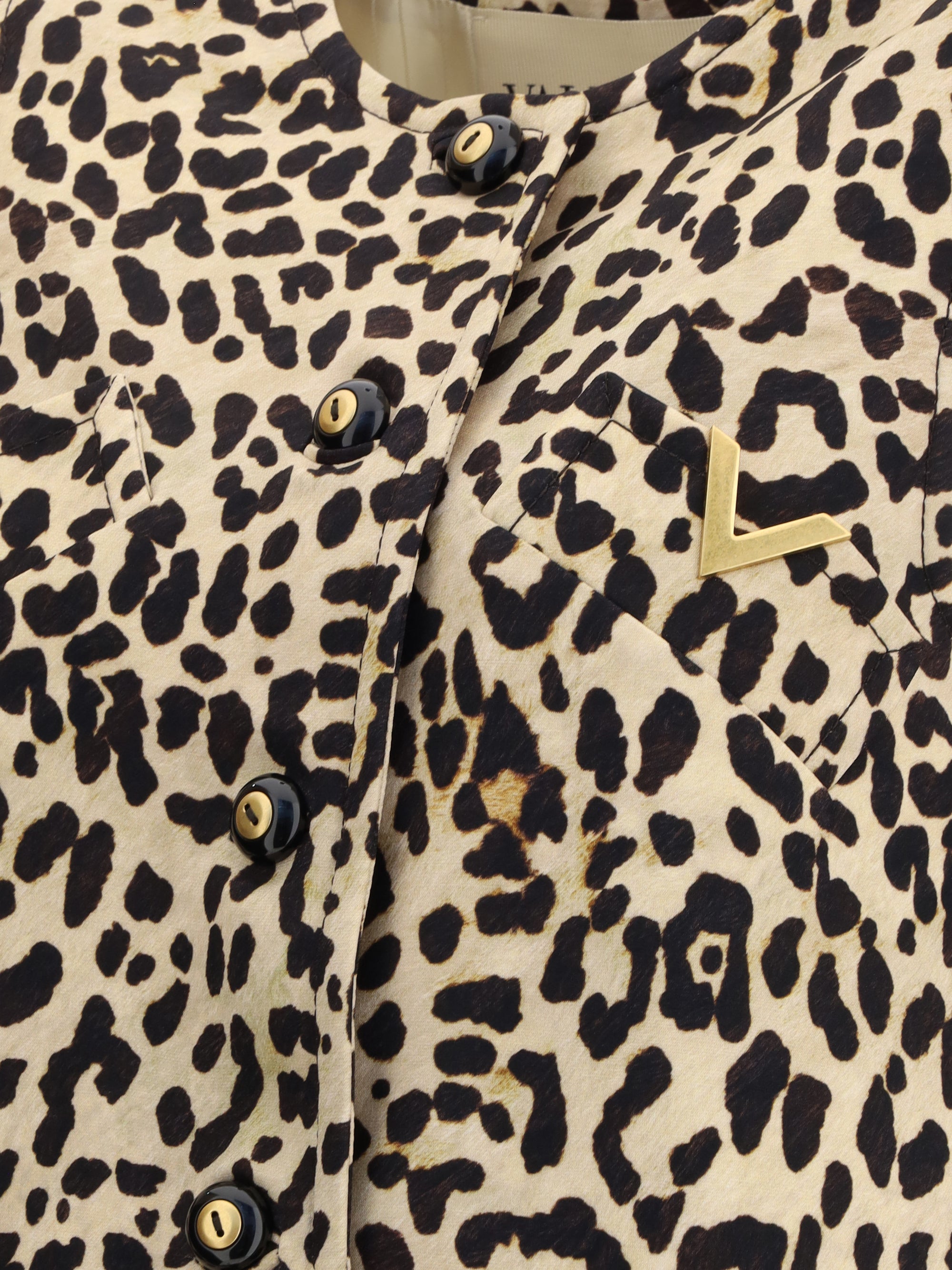 VALENTINO 40 leopard-print long vest