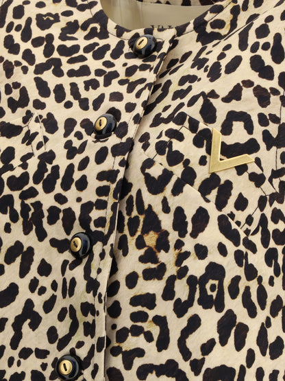 VALENTINO 40 leopard-print long vest