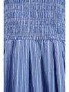striped cotton dress with puff sleeves