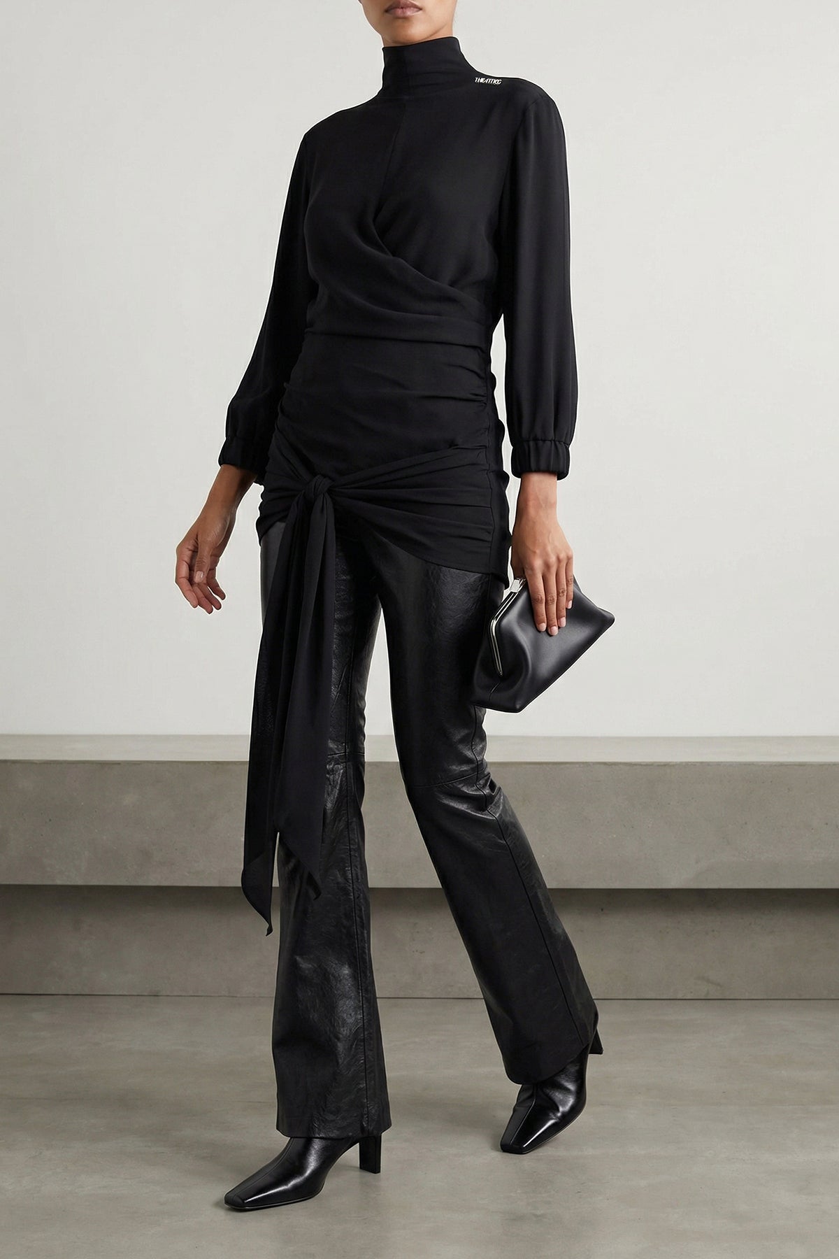 day off small calf leather clutch